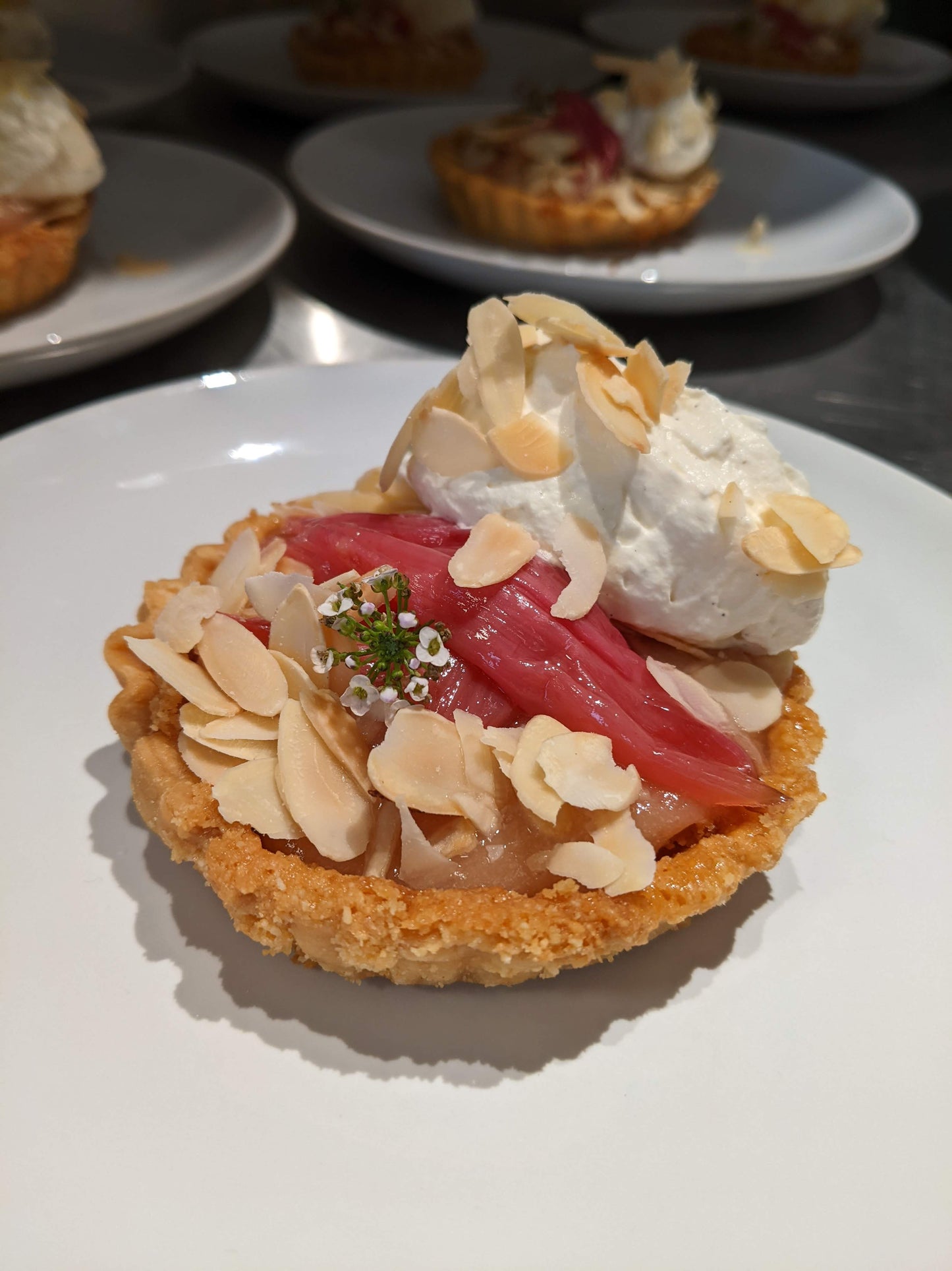 Rhubarb and almond tart