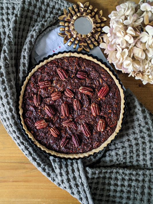 Chocolate, Pecan and Whisky tart